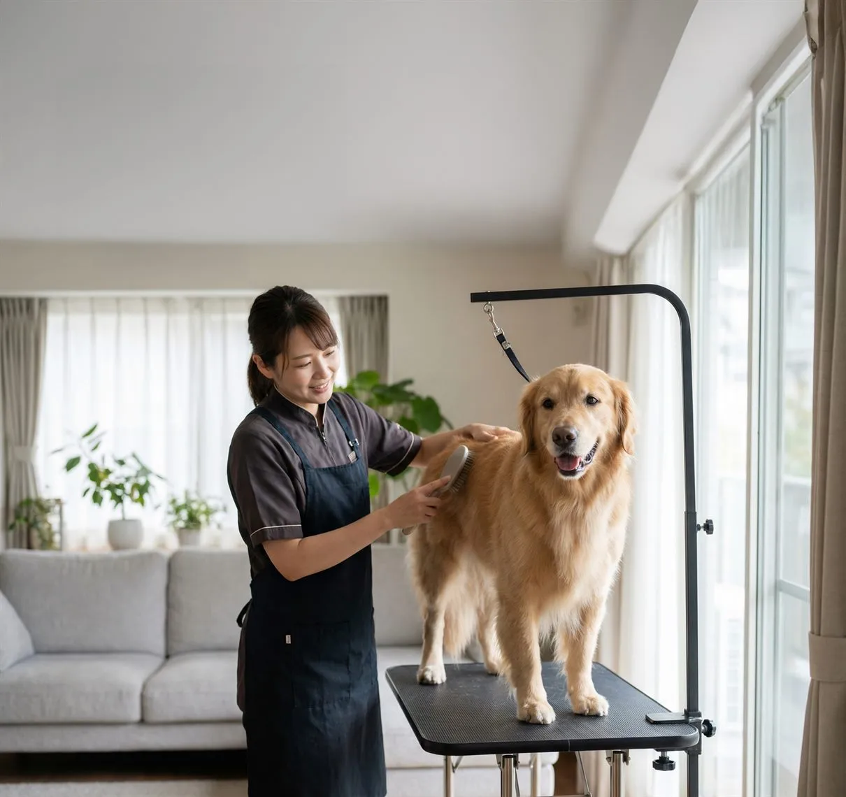 At Customer Homes grooming with Groomit